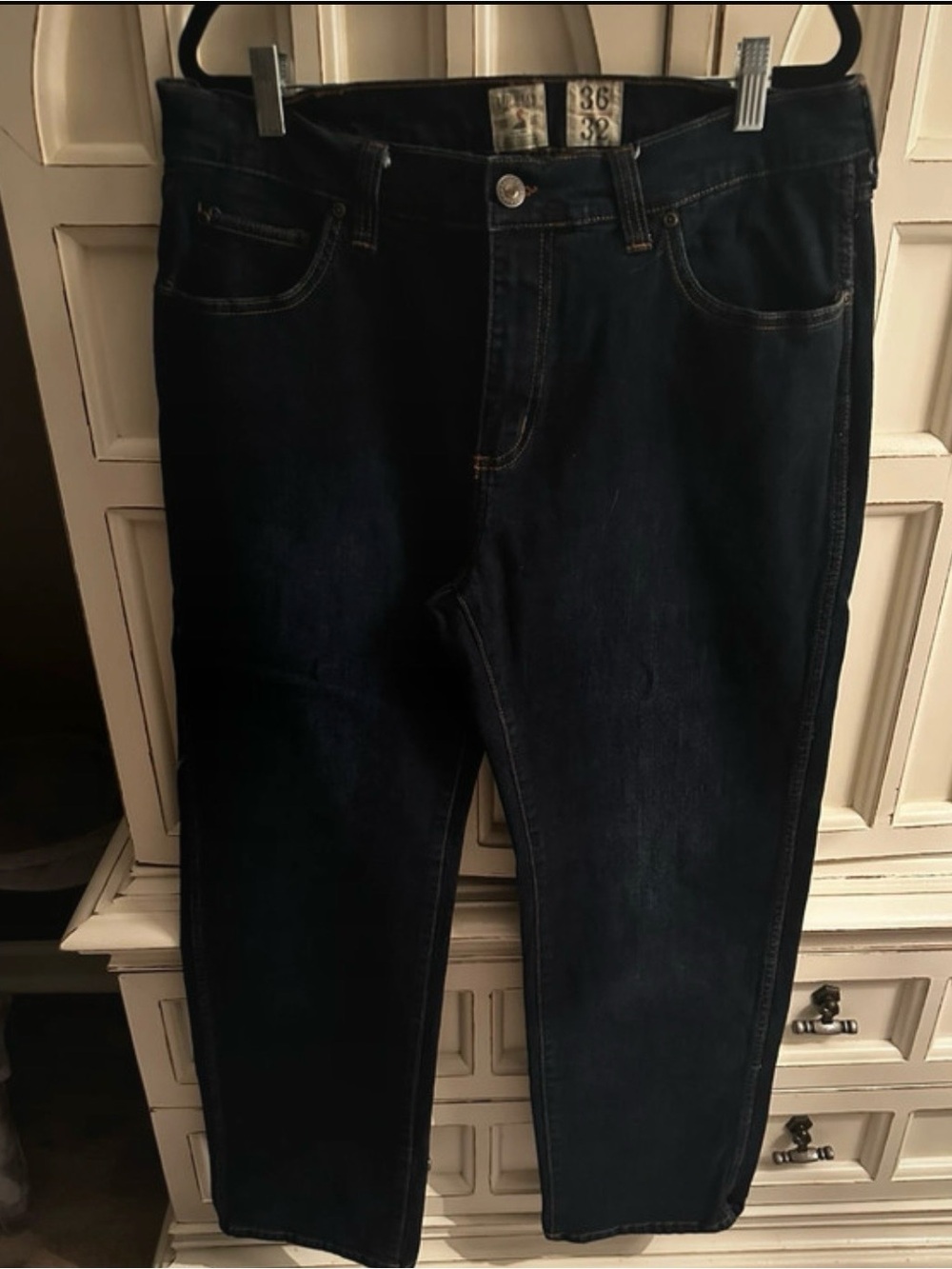 Men's Straight Jeans in Dark Blue 36 waist 32 inseam